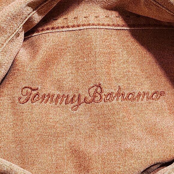 Tommy Bahama Shirt‎ Mens Sz XL Orange Rust Silk Wool Blend Button Up Down XLarge - Picture 11 of 12